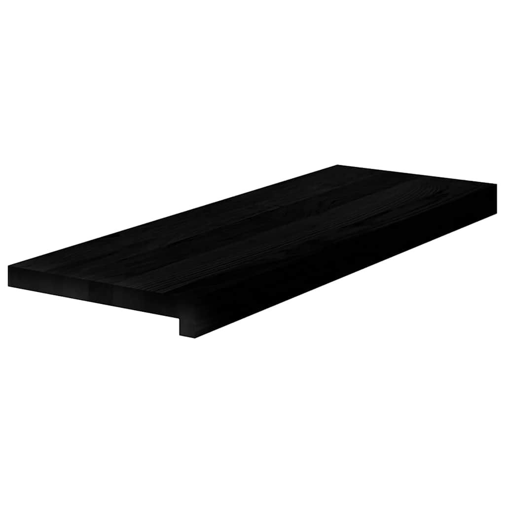 Treppenstufen 8 Stk. Braun-Schwarz 70x25x2 cm Massivholz Eiche