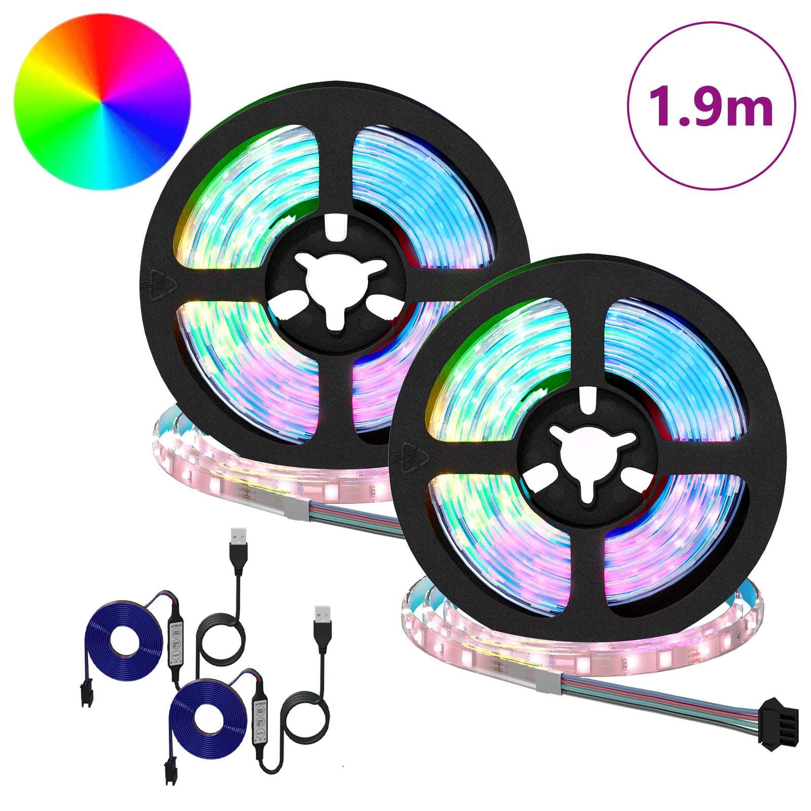 LED-Streifen 2 stk. Schwarz und Transparent