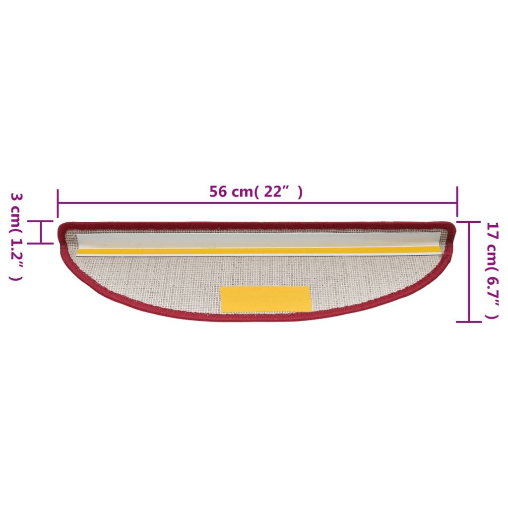 Stufenmatten 15 Stk. 56x17x3 cm Rot Halbrund