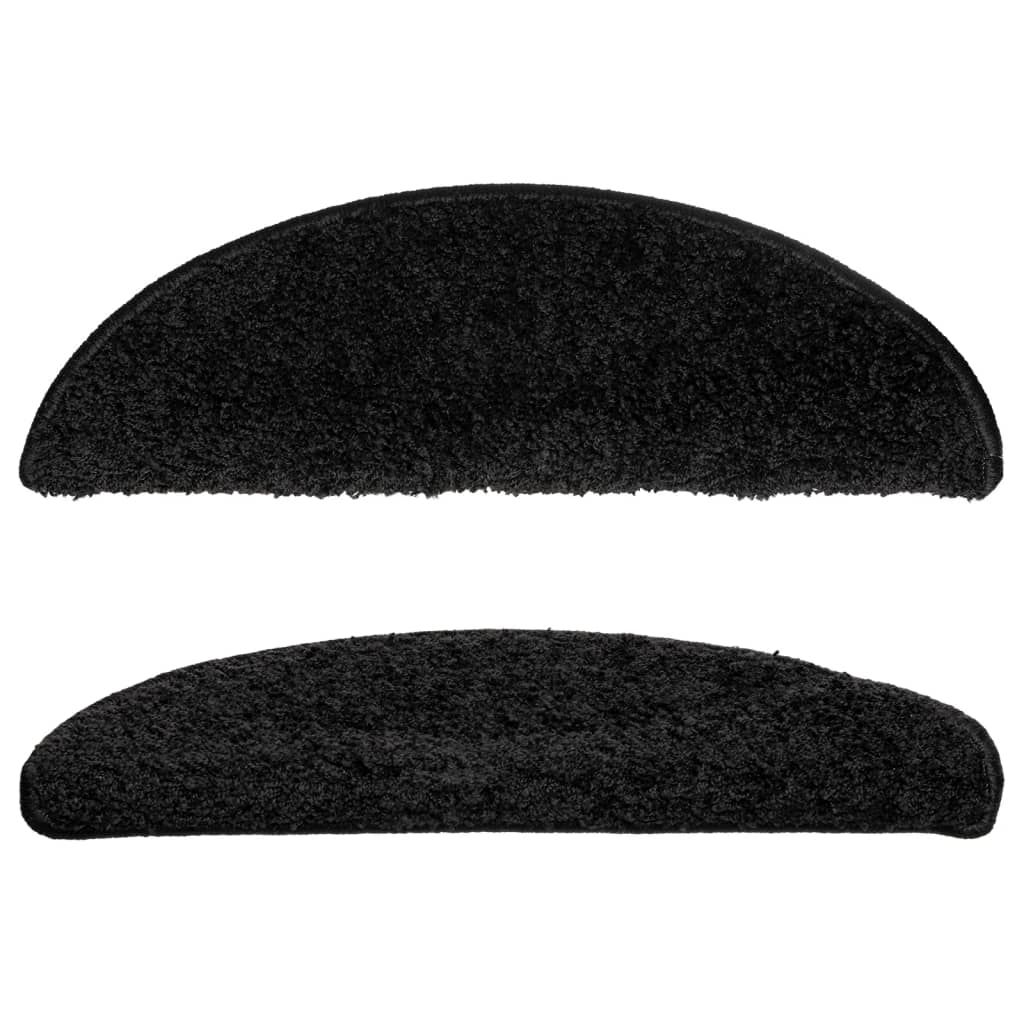 Stufenmatten 15 Stk. 56x17x3 cm Schwarz Halbrund