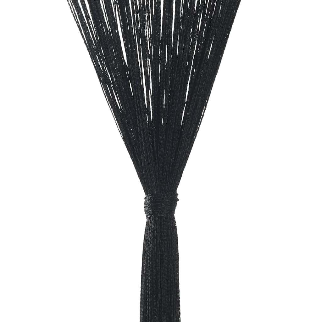Fadenvorhänge 2 Stk. 140 x 250 cm Schwarz