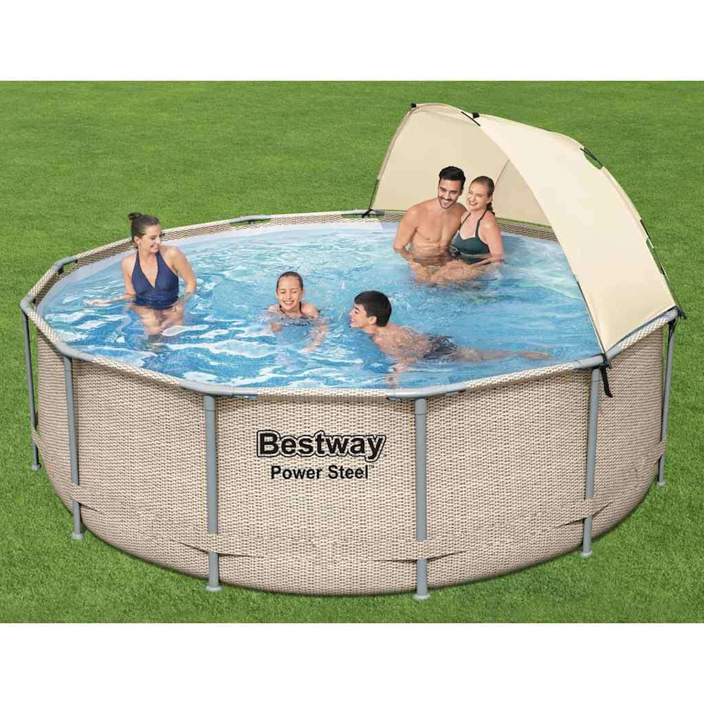 Bestway Power Steel Swimmingpool-Set mit Dach 396x107 cm