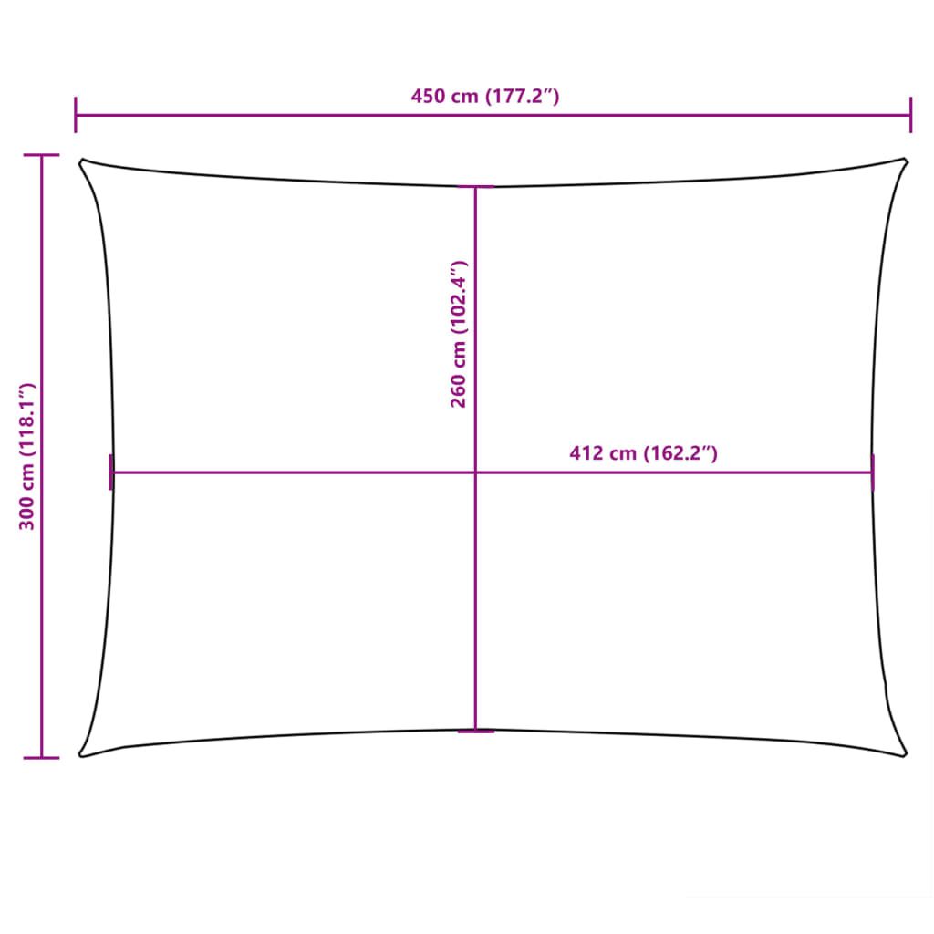 Sonnensegel Oxford-Gewebe Rechteckig 3x4,5 m Anthrazit