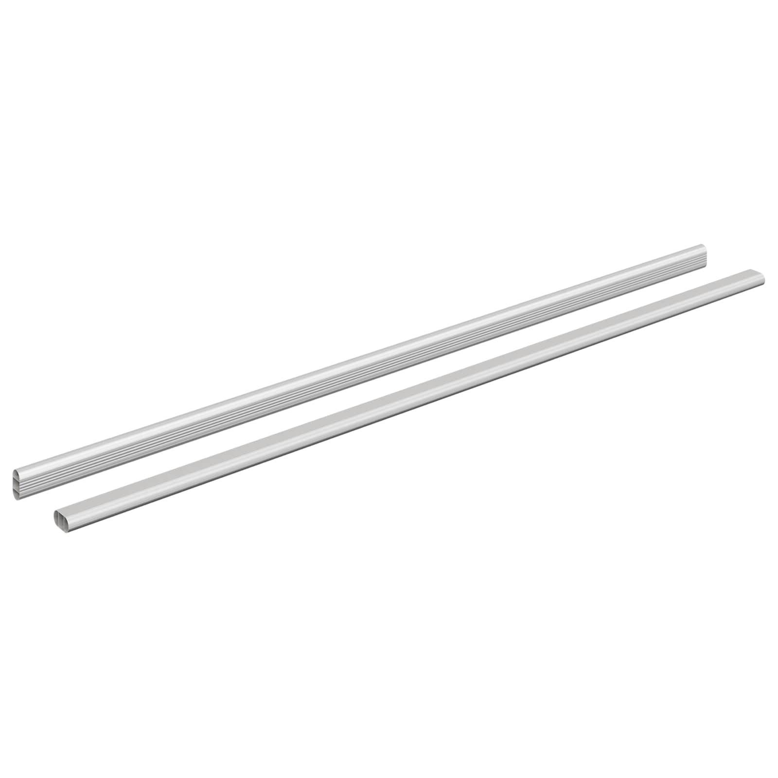 Kleiderstange 2 stk. Silber 964 x 15 x 29 mm Aluminiumlegierung