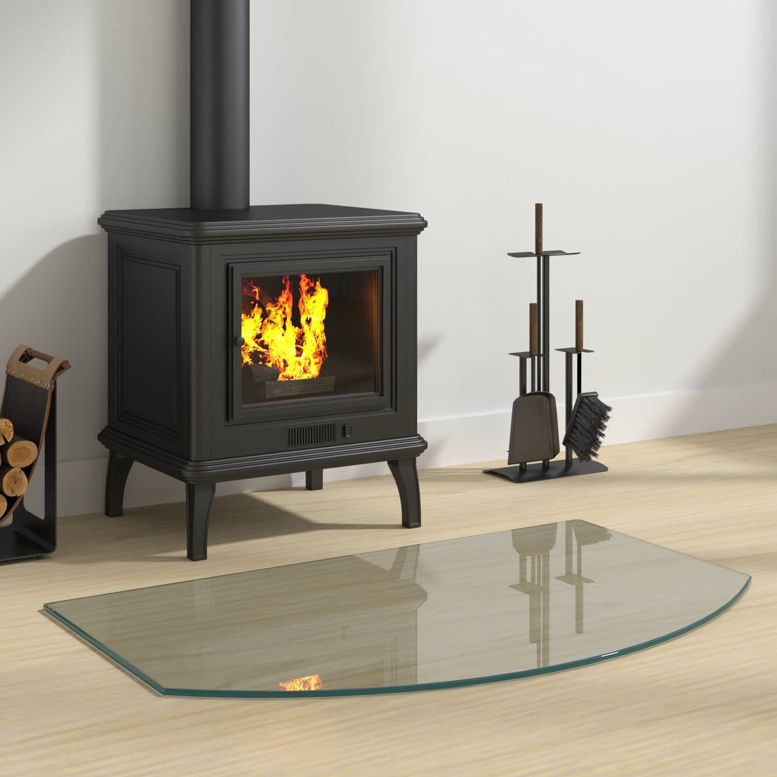 Feuerstelle Glasplatte Transparent 80 x 50 cm Glas