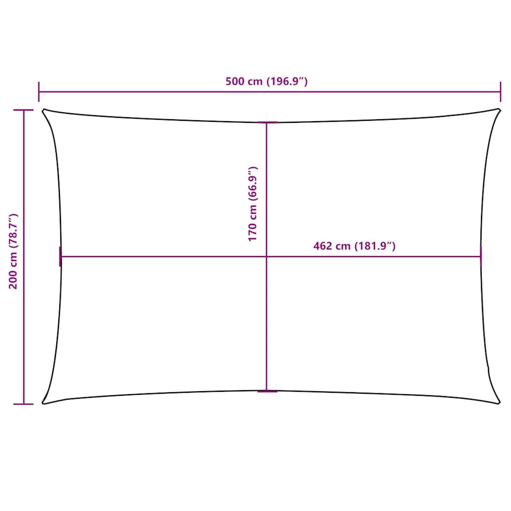 Sonnensegel Oxford-Gewebe Rechteckig 2x5 m Anthrazit