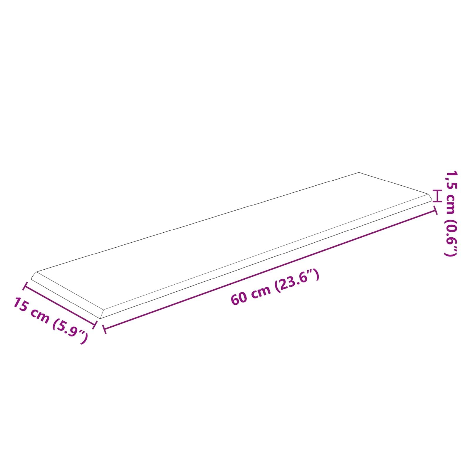 Wandkopfteilen 12 pcs Creme 60 x 15 cm Stoff