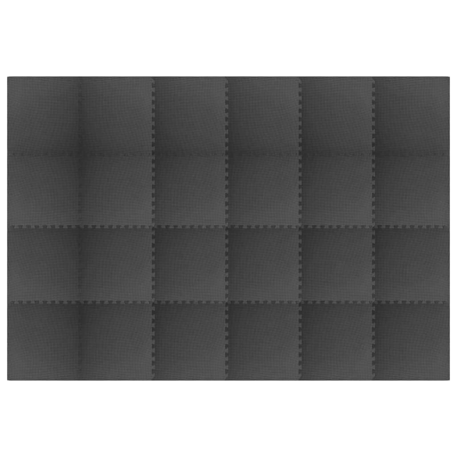 Pool Bodenschutzmatte 24 stk. Schwarz 8,64 ㎡ EVA-Schaum