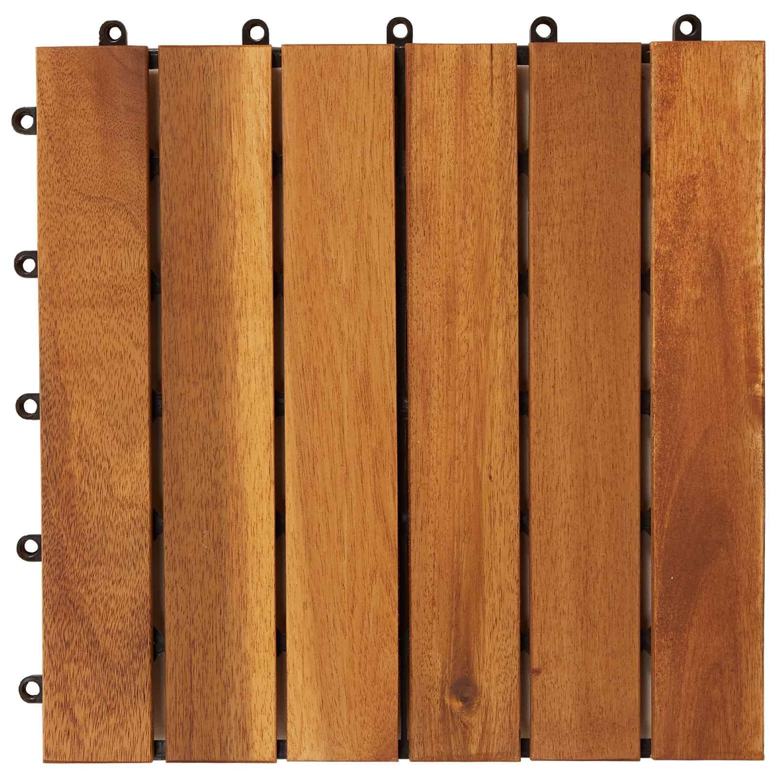 Terrassenfliese 20 pcs Braun 30 x 30 cm Akazien-Hartholz