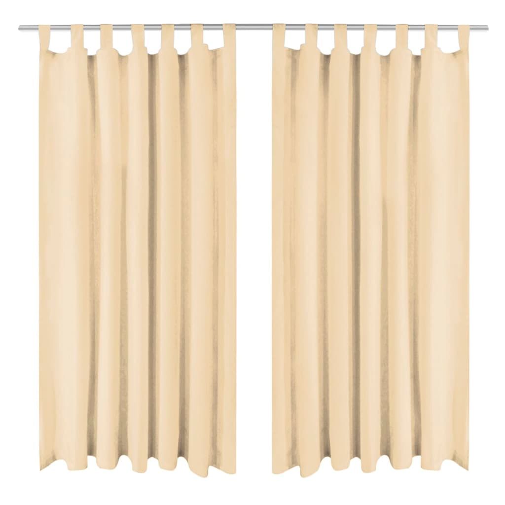 Vorhänge aus Mikro-Satin 2 Stk. mit Schlaufen 140×225 cm Beige