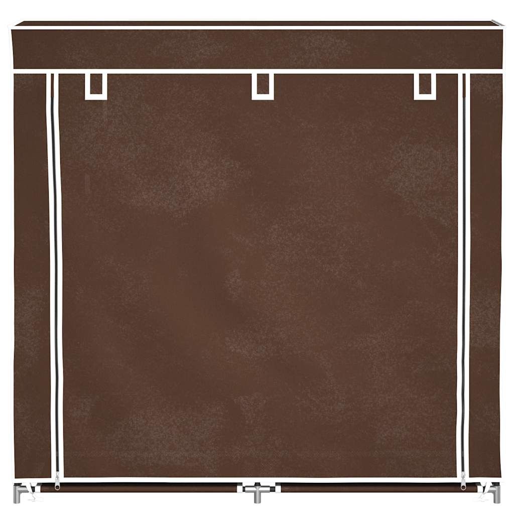 Stoff Schuhschrank mit Abdeckung 115 x 28 x 110 cm Braun