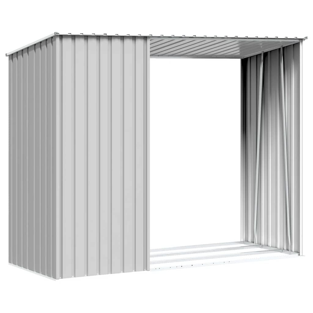 Garten Brennholzlager Grau 245x98x159 cm Verzinkter Stahl