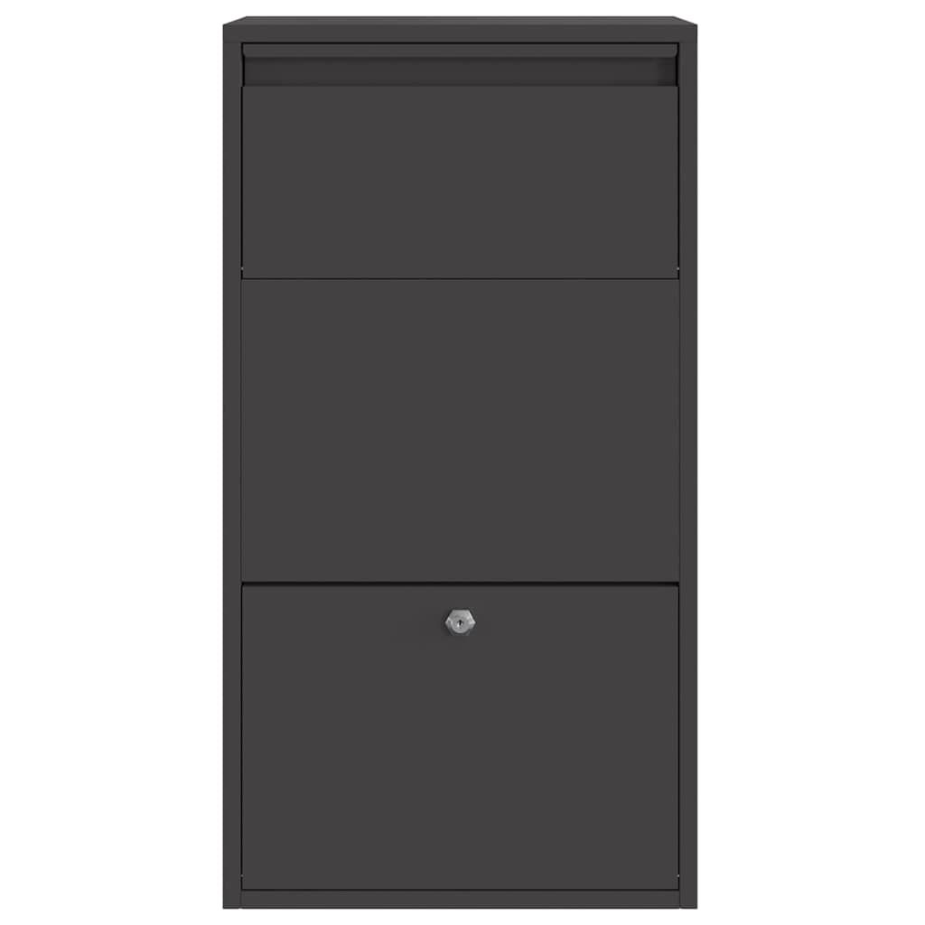 Paketdrop-Box mit Speicher Schwarz 44 x 22 x 82 cm Stahl