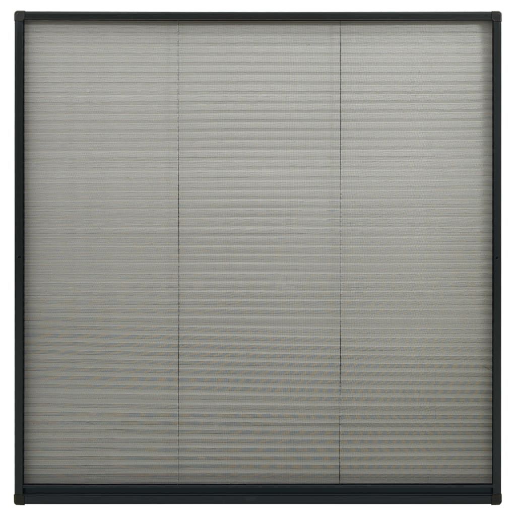 Insektenschutz-Plissee für Fenster Alu Anthrazit 120x120 cm