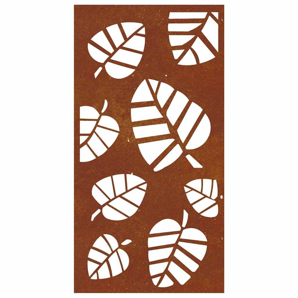 Garten-Wanddeko 105x55 cm Cortenstahl Blatt-Design