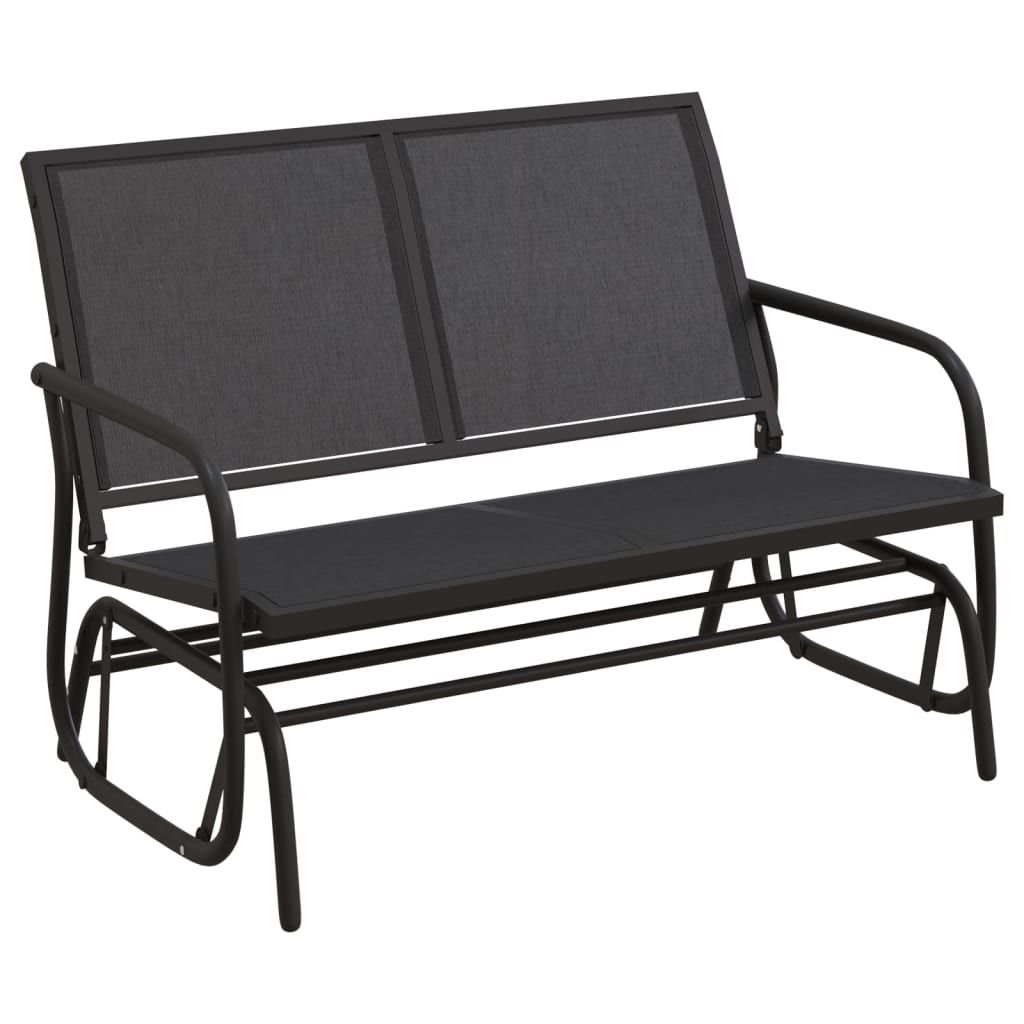 3-tlg. Garten-Lounge-Set Schaukel Schwarz Textilene und Stahl