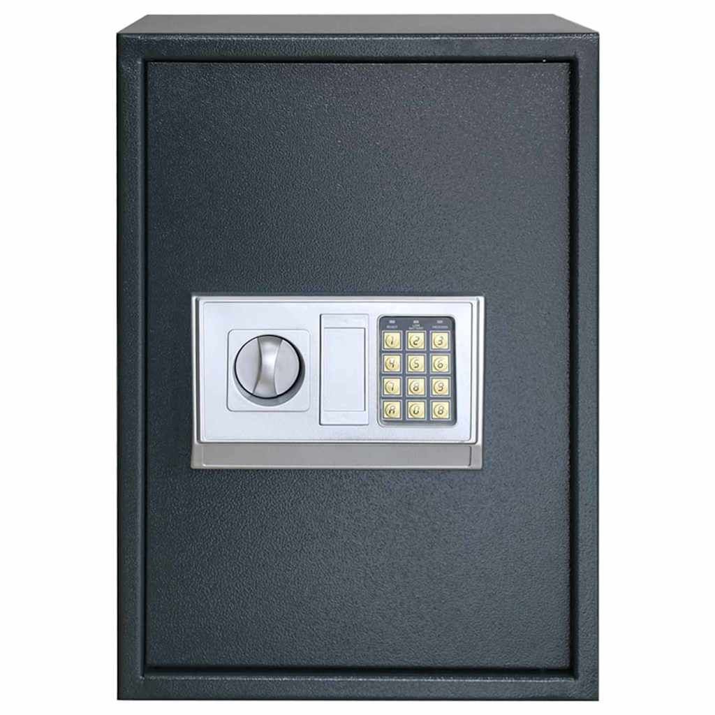 Digitaler Safe mit Schloss Dunkelgrau 35 x 31 x 50 cm Stahl