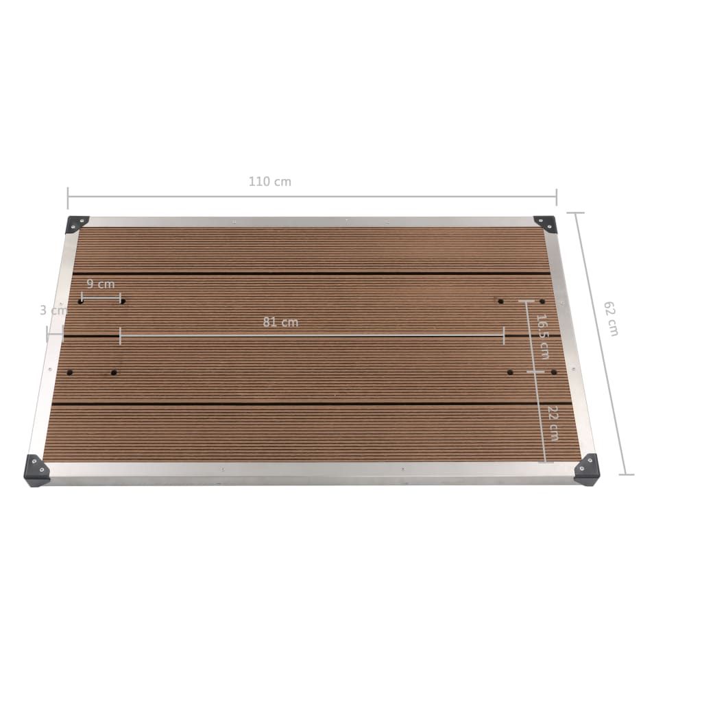 Gartendusche mit Brauner Bodenplatte 220 cm Aluminium