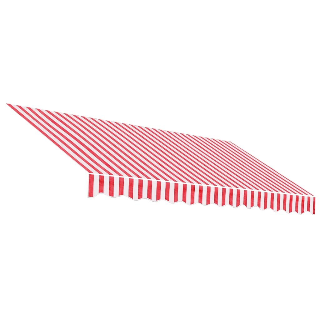 Ersatzstoff für Markise Rot und Weiß 3x2,5 m Polyester