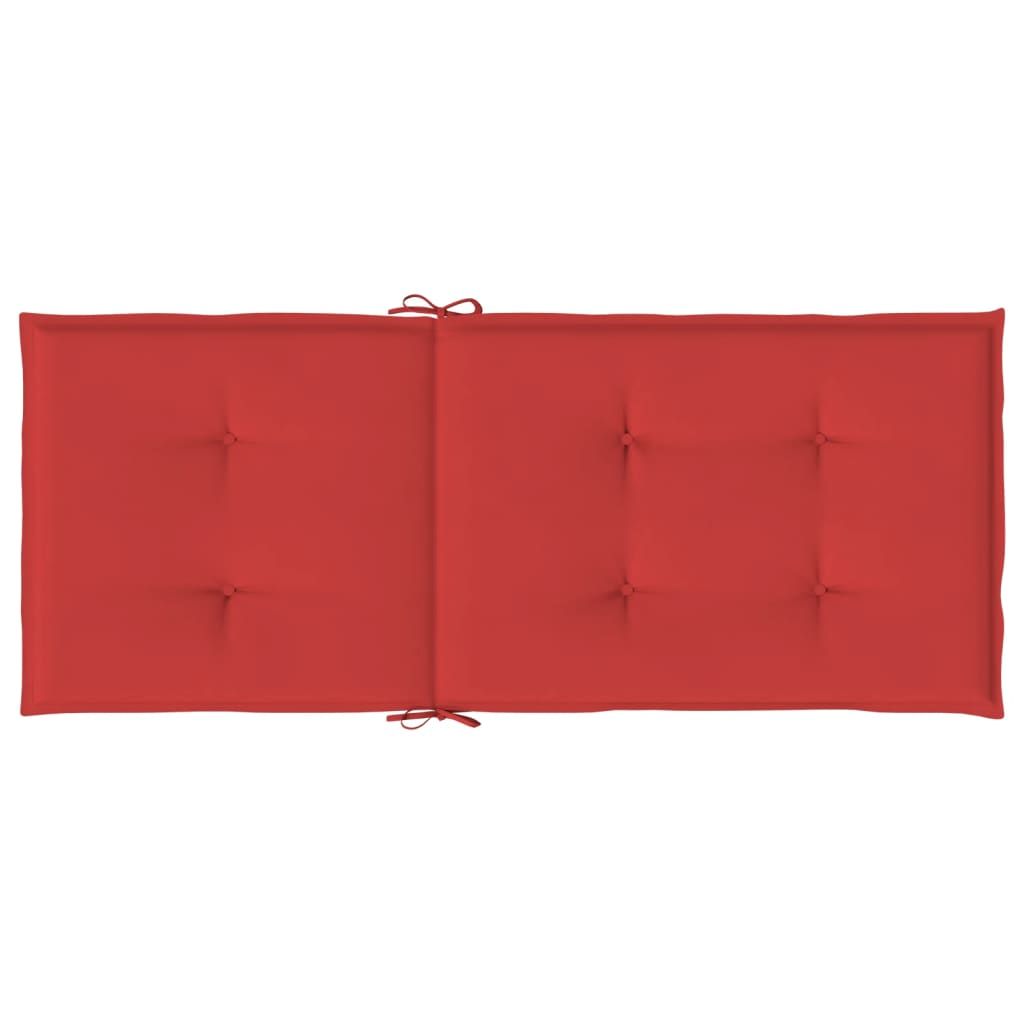 Gartenstuhlauflagen für Hochlehner 6 Stk. Rot 120x50x3 cm Stoff