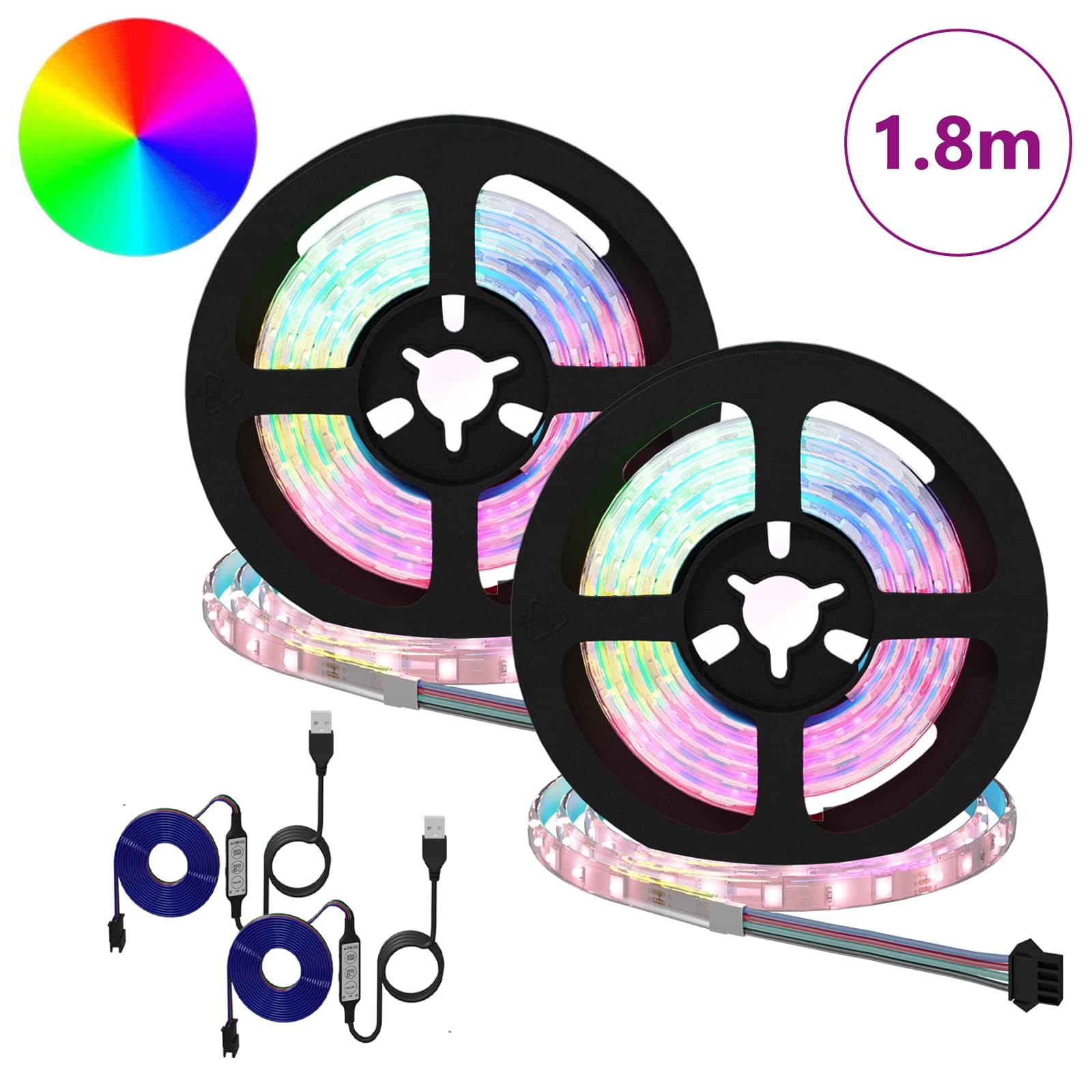 LED-Streifen 2 stk. Schwarz und Transparent
