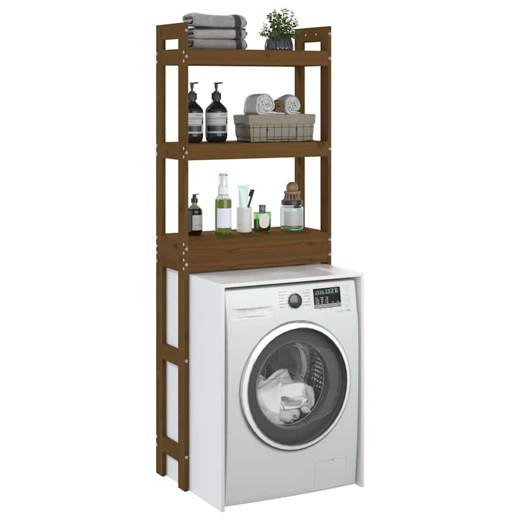 Toilettenregal Honigbraun 63x26x171 cm Massivholz Kiefer