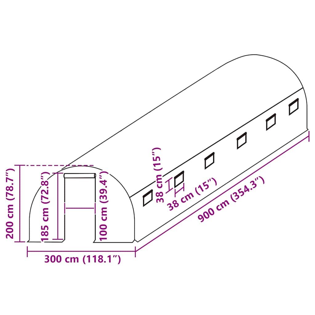 Ersatzabdeckung für Gewächshaus (27 m²) 3x9x2 m Transparent