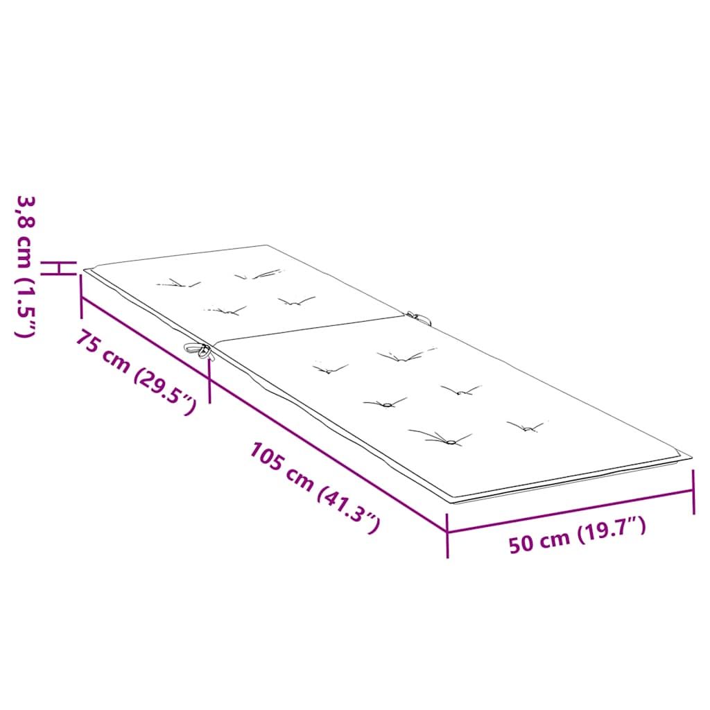Liegestuhl-Auflage Creme (75+105)x50x4 cm