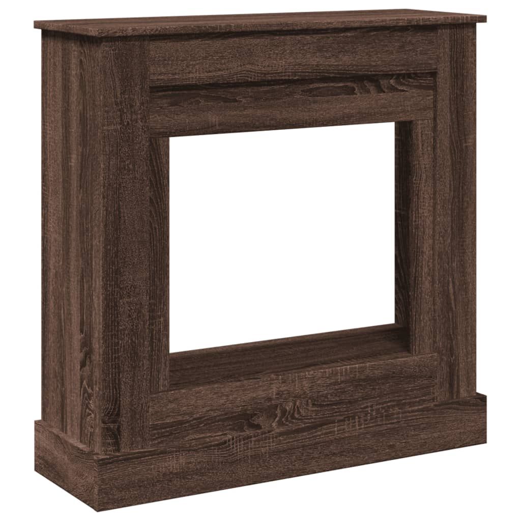 Kaminumrandung Braun Eichen-Optik 90x30x90 cm Holzwerkstoff