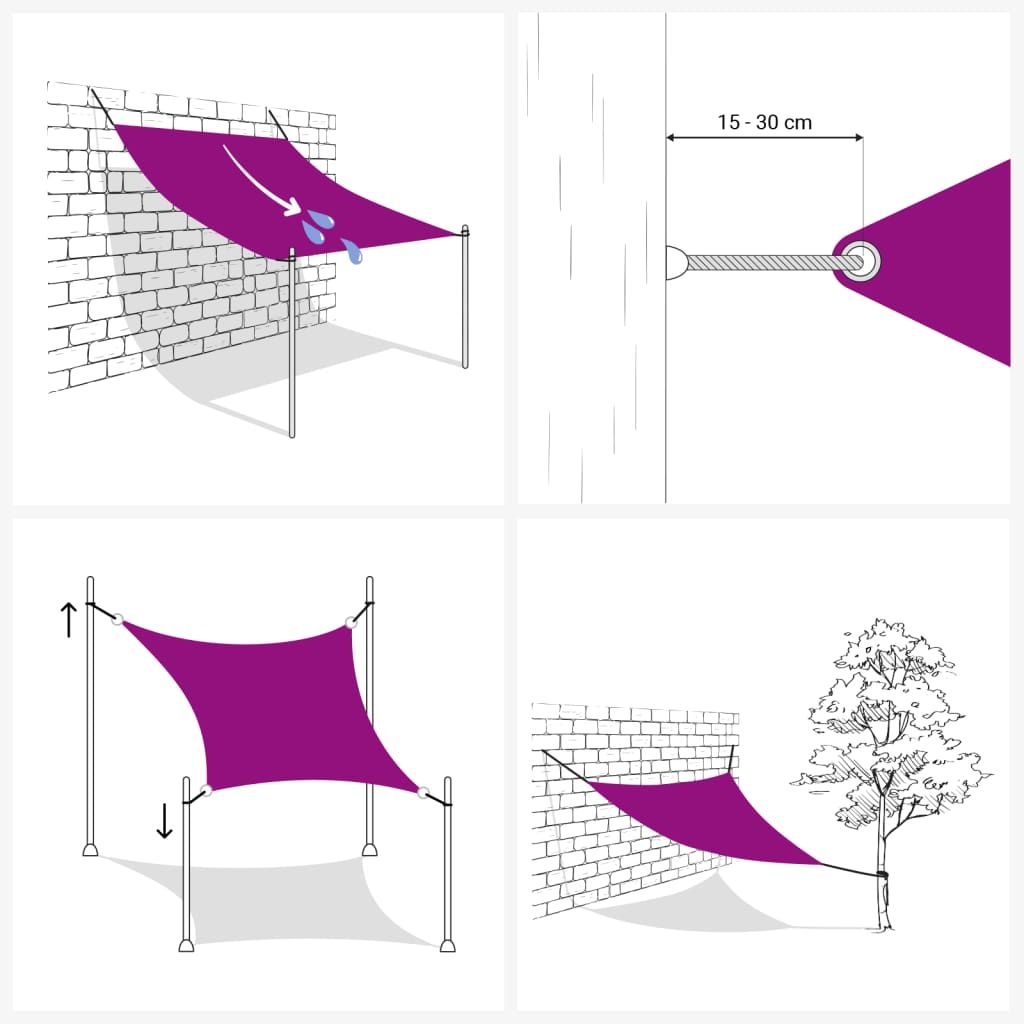 Sonnensegel Oxford-Gewebe Quadratisch 6x6 m Anthrazit