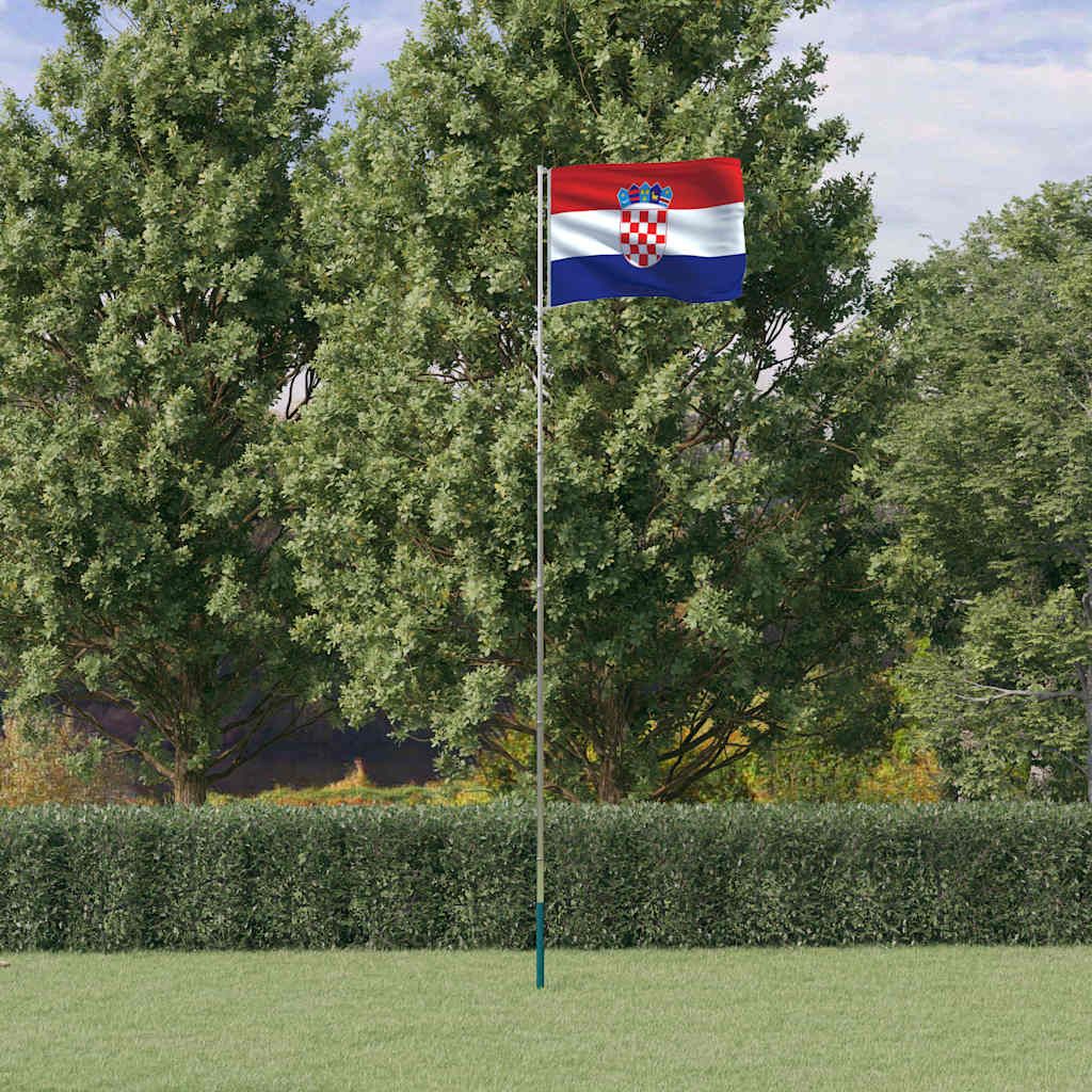 Flagge Kroatiens mit Mast 5,5 m Aluminium