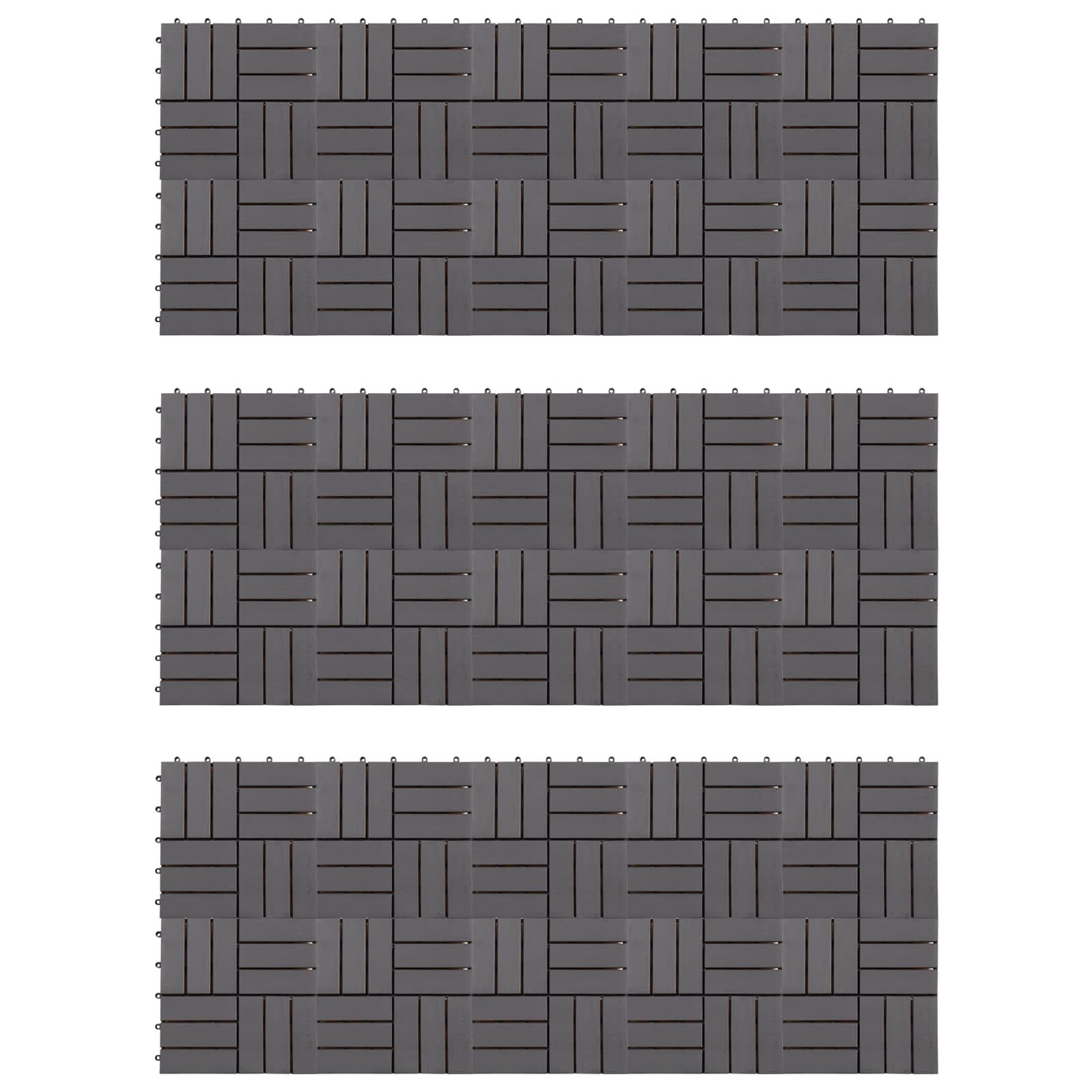Terrassenfliese 30 pcs Grau 30 x 30 cm Akazien-Hartholz