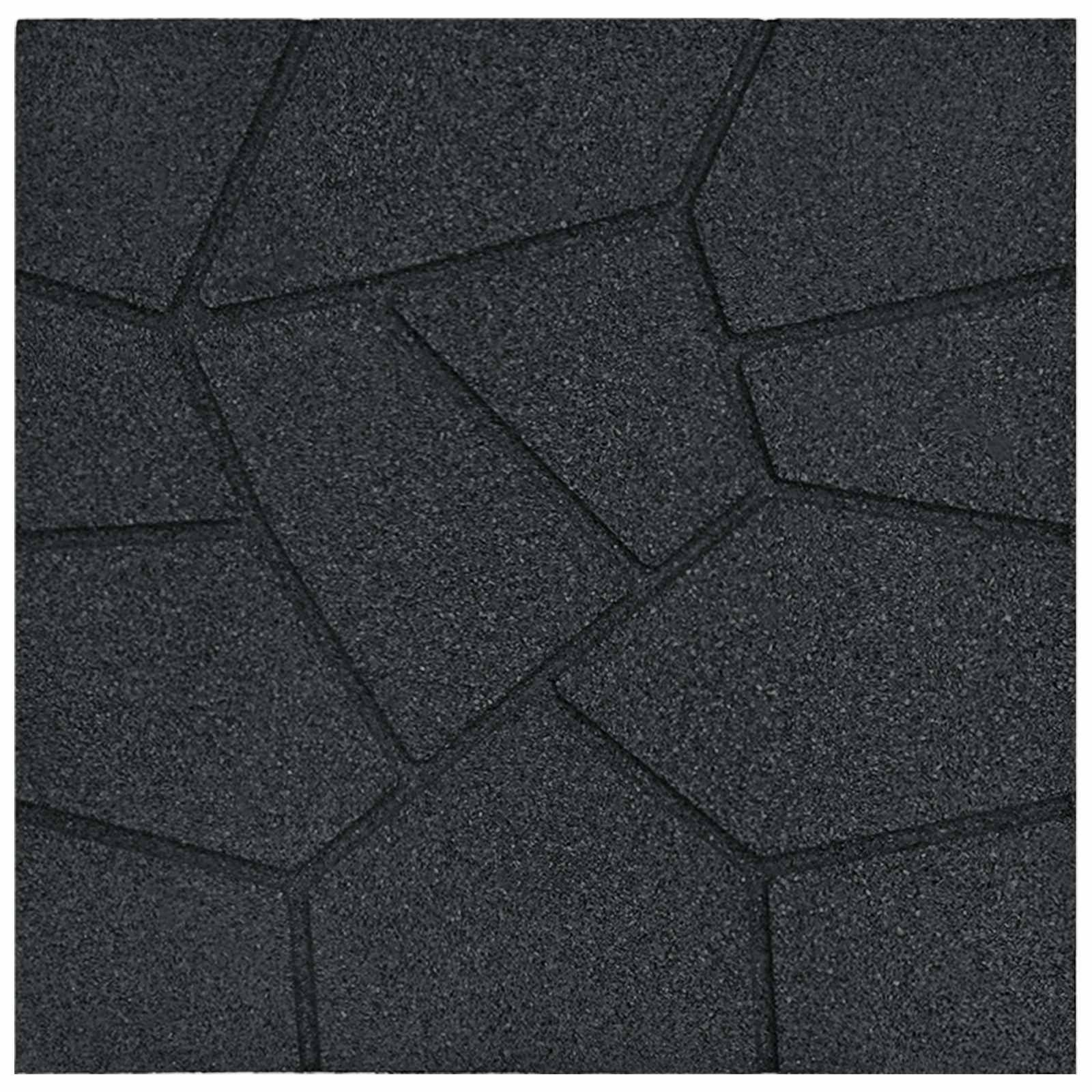Gehwegstein 6 pcs Schwarz 40,5 x 40,5 x 2 cm Gummi