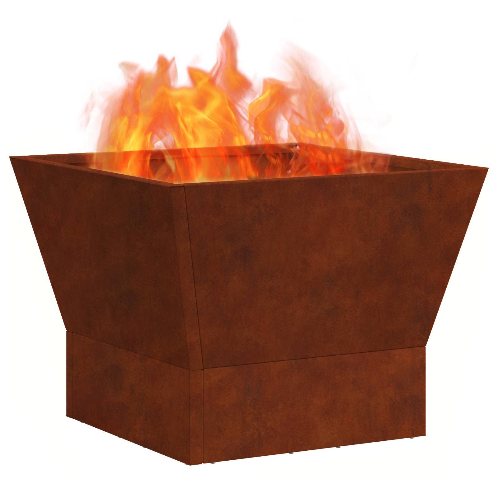 Feuerstelle Rostoptik 40 x 40 x 35 cm Wetterfeststahl