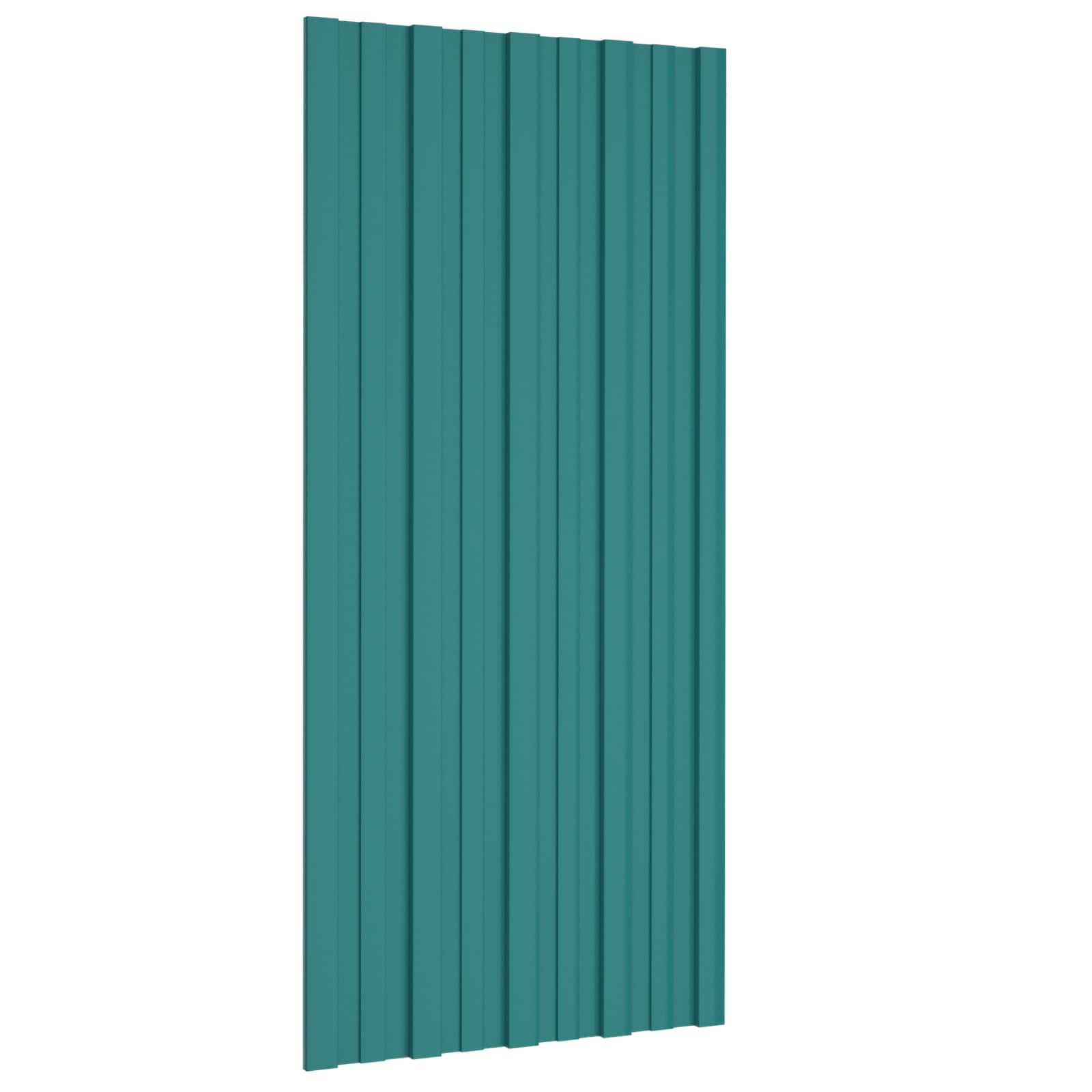 Dachpaneel 36 pcs Grün 100 x 45 cm Verzinkter Stahl