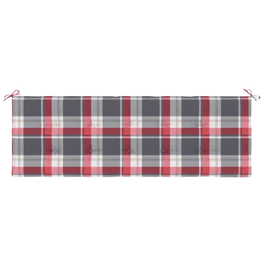 Gartenbank-Auflage Rot Karomuster 150x50x4 cm Oxford-Gewebe