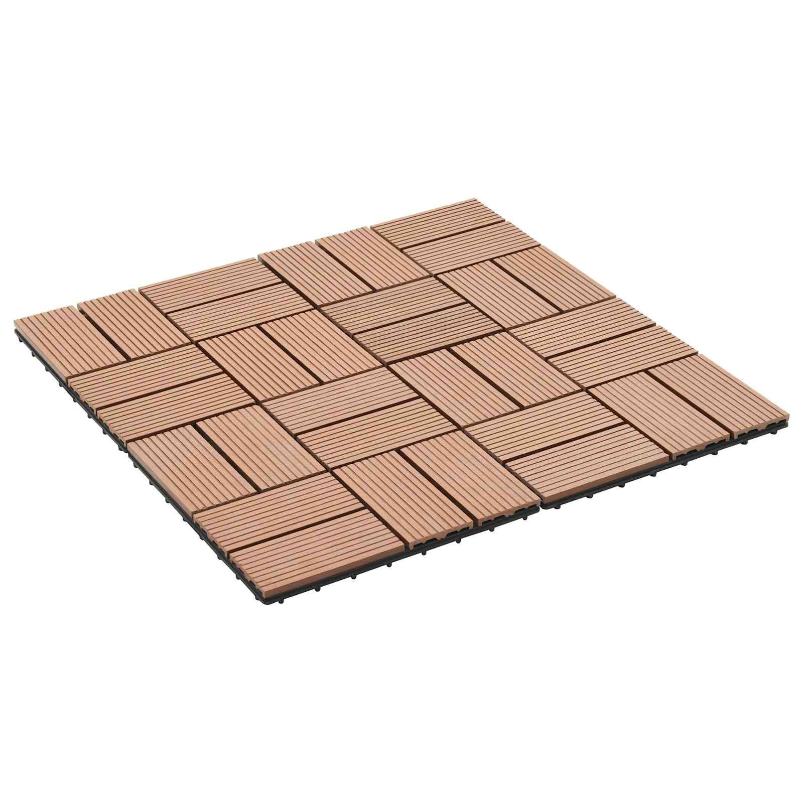 Terrassenfliese 22 stk. Braun 30 x 30 cm WPC
