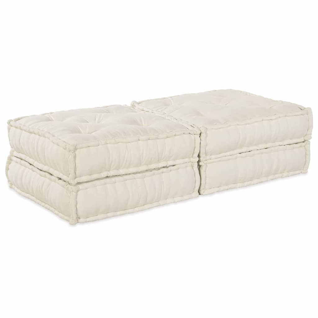 Modulare Sofagarnitur 2 pcs Creme 140 x 70 x 36 cm Stoff
