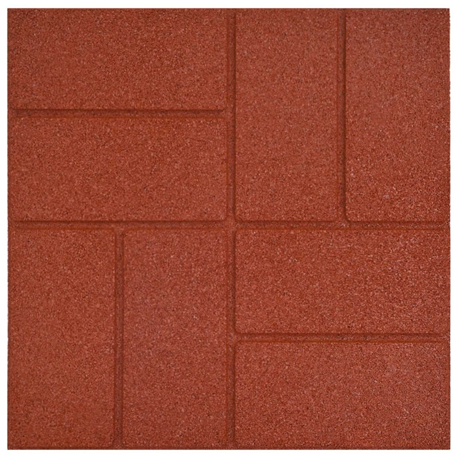 Gehwegstein 6 pcs Rot 40,5 x 40,5 x 2 cm Gummi