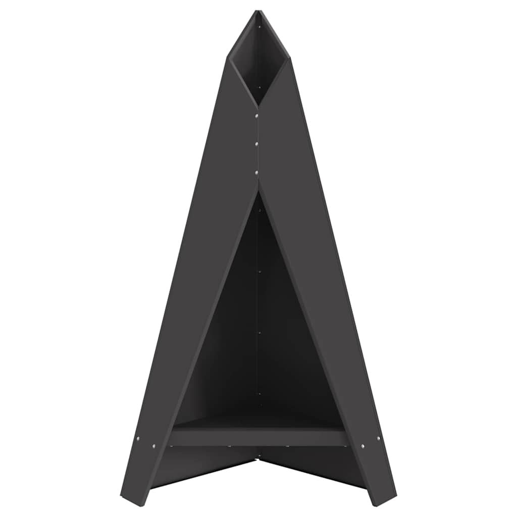 Feuerschale Schwarz 58 x 40 x 100 cm Wetterfeststahl