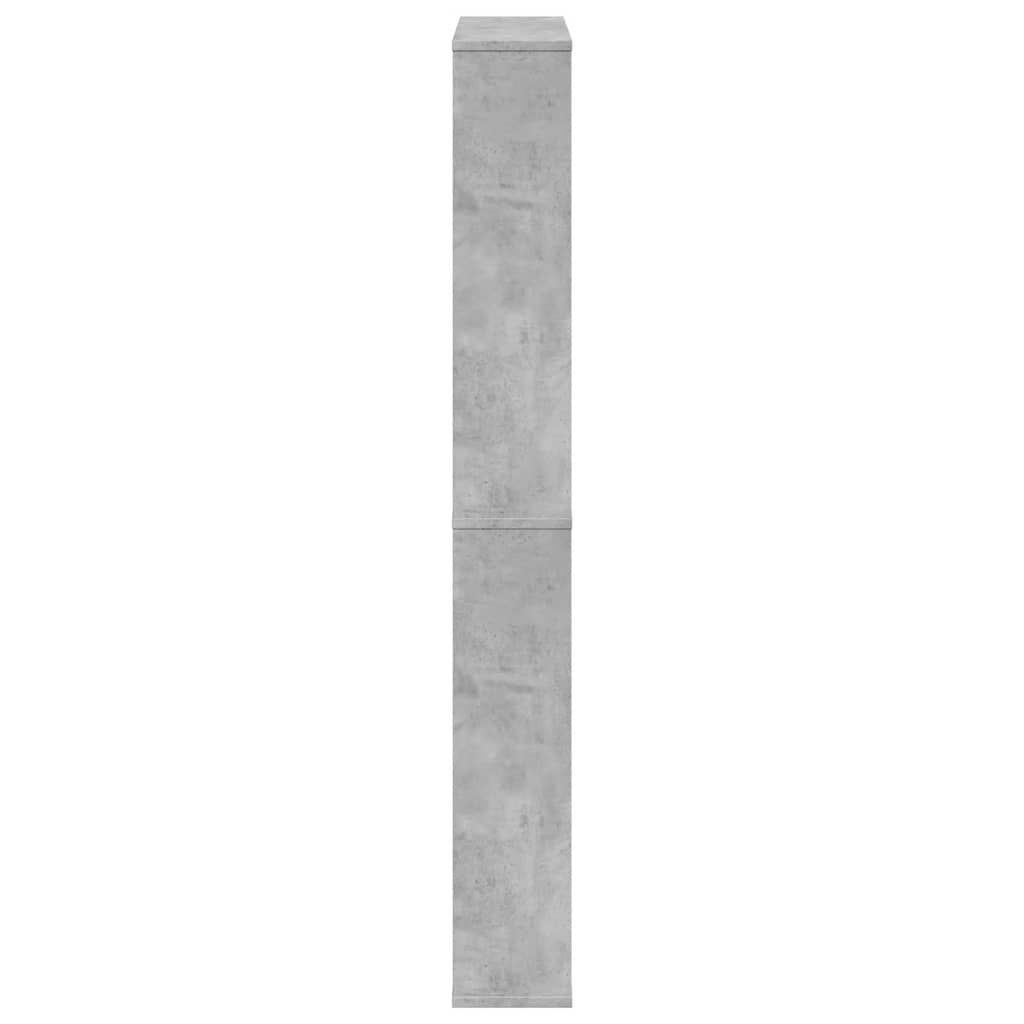 Schuhschrank mit Spiegel 4 Fächer Betongrau 63x17x134 cm