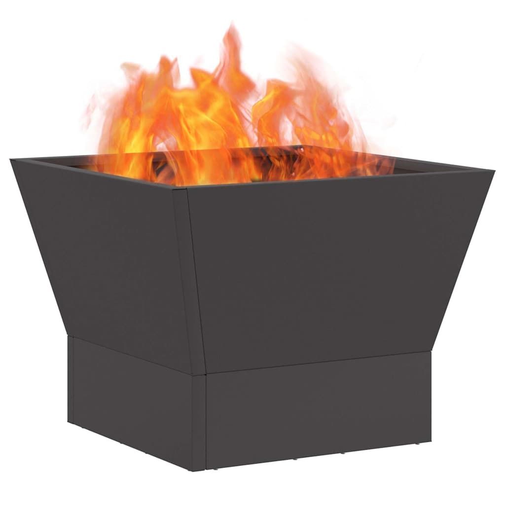 Feuerstelle Schwarz 40 x 40 x 35 cm Wetterfeststahl