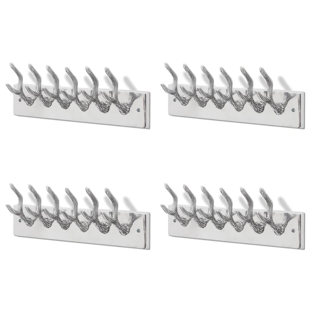 Garderobenleisten 4 Stk. Silbern Aluminium