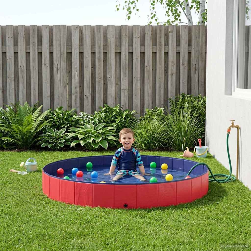 Kinder Schwimmbecken Rot Ø300 x 38 cm