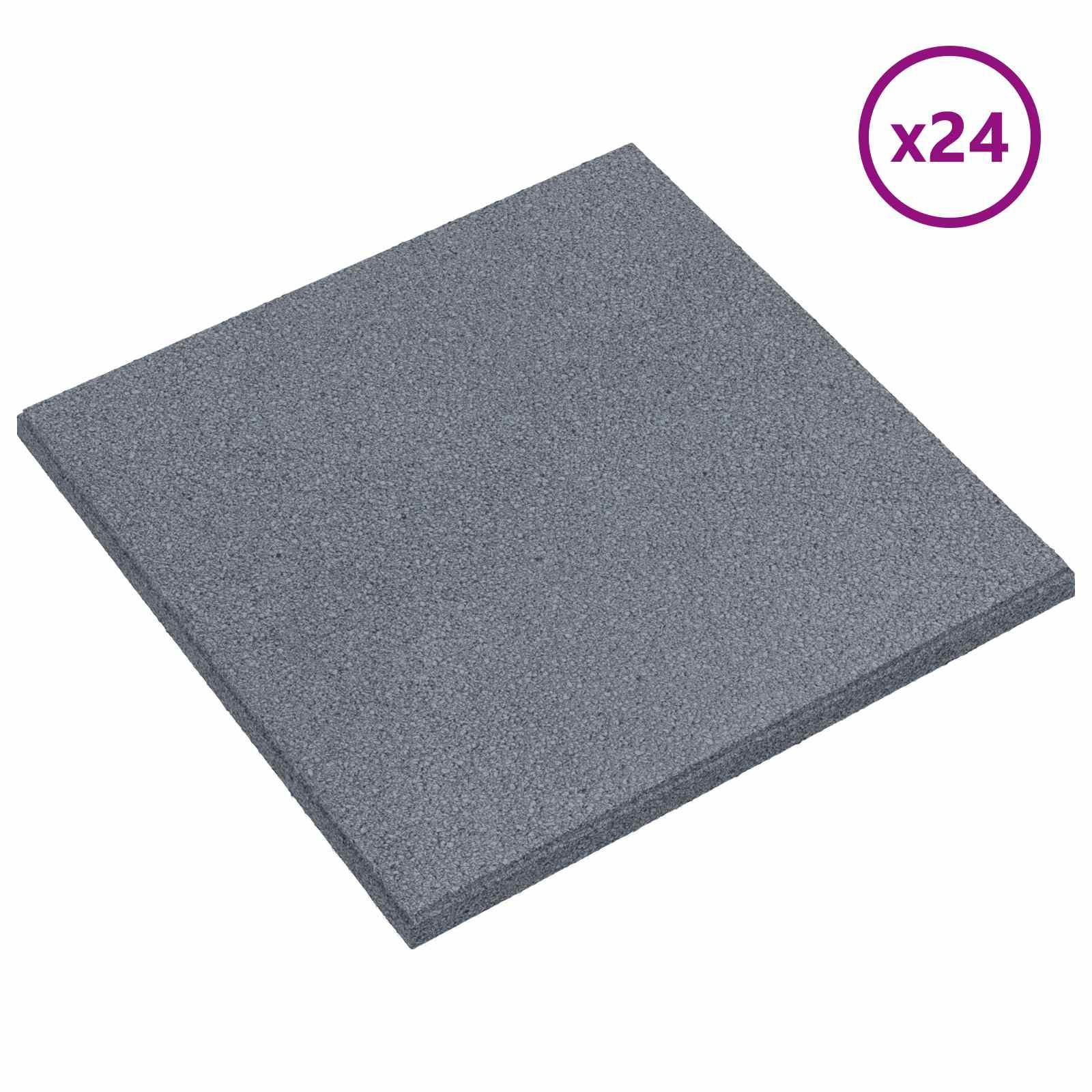 Sturzschutzfliesen 24 pcs Grau 50 x 50 cm Gummi
