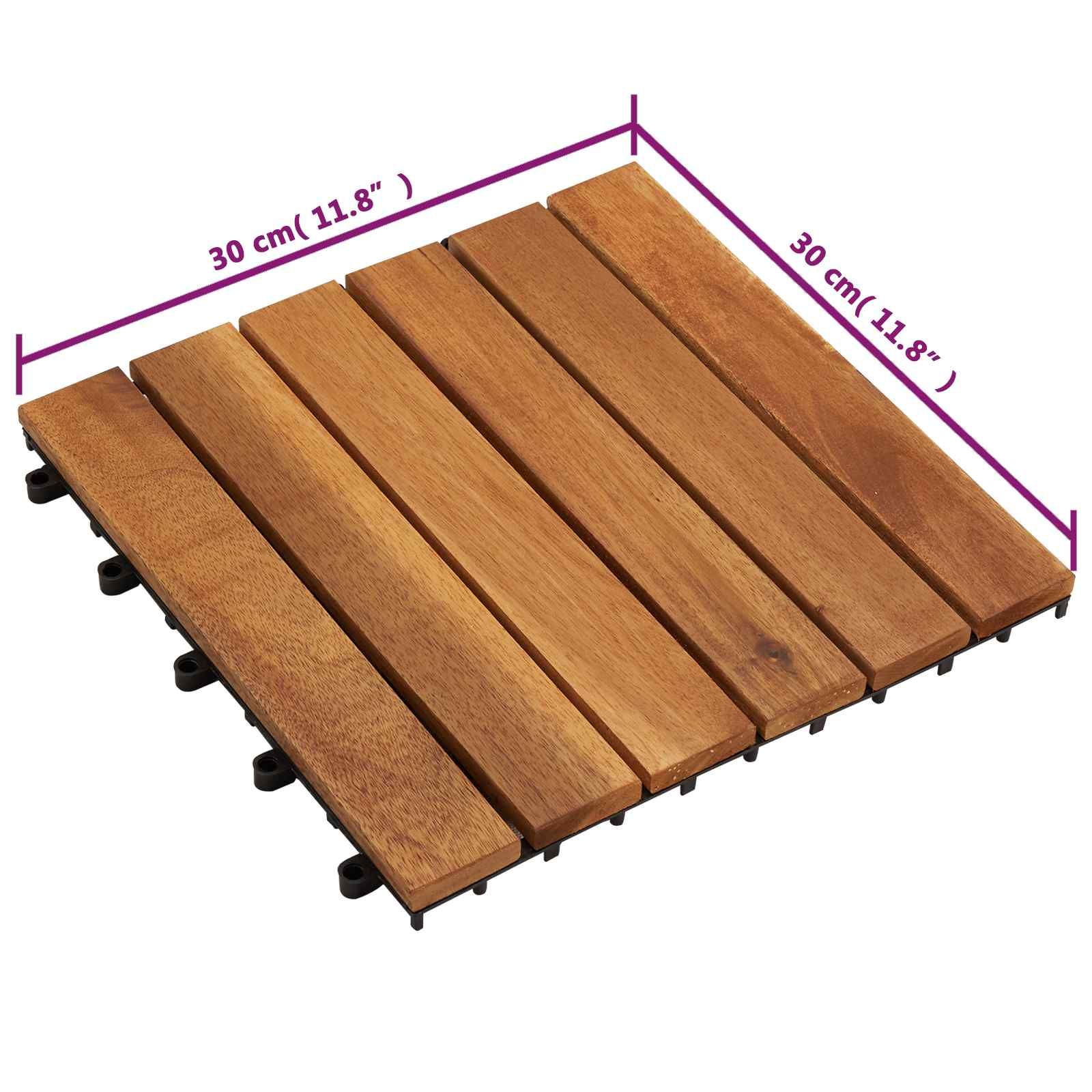 Terrassenfliese 20 pcs Braun 30 x 30 cm Akazien-Hartholz