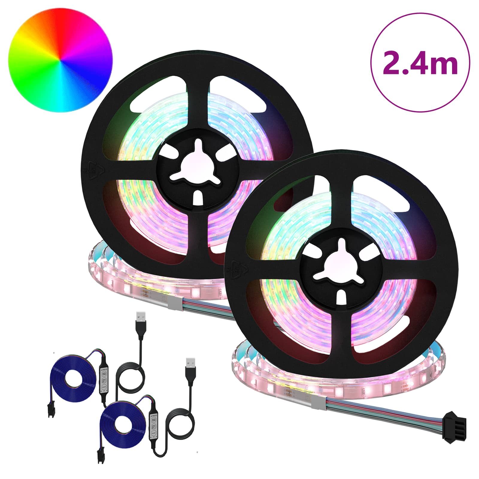 LED-Streifen 2 stk. Schwarz und Transparent