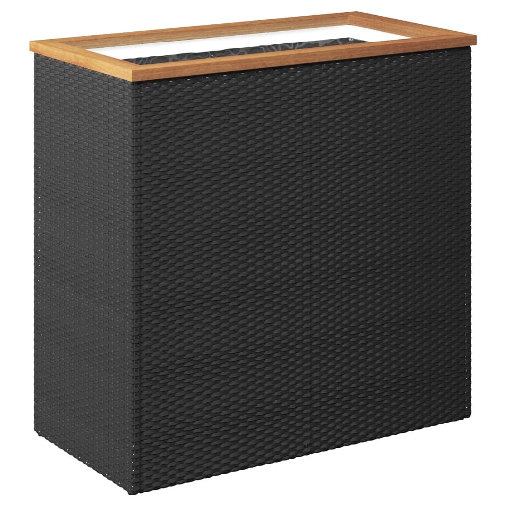 Pflanzkübel Schwarz 80x40x80 cm Poly Rattan