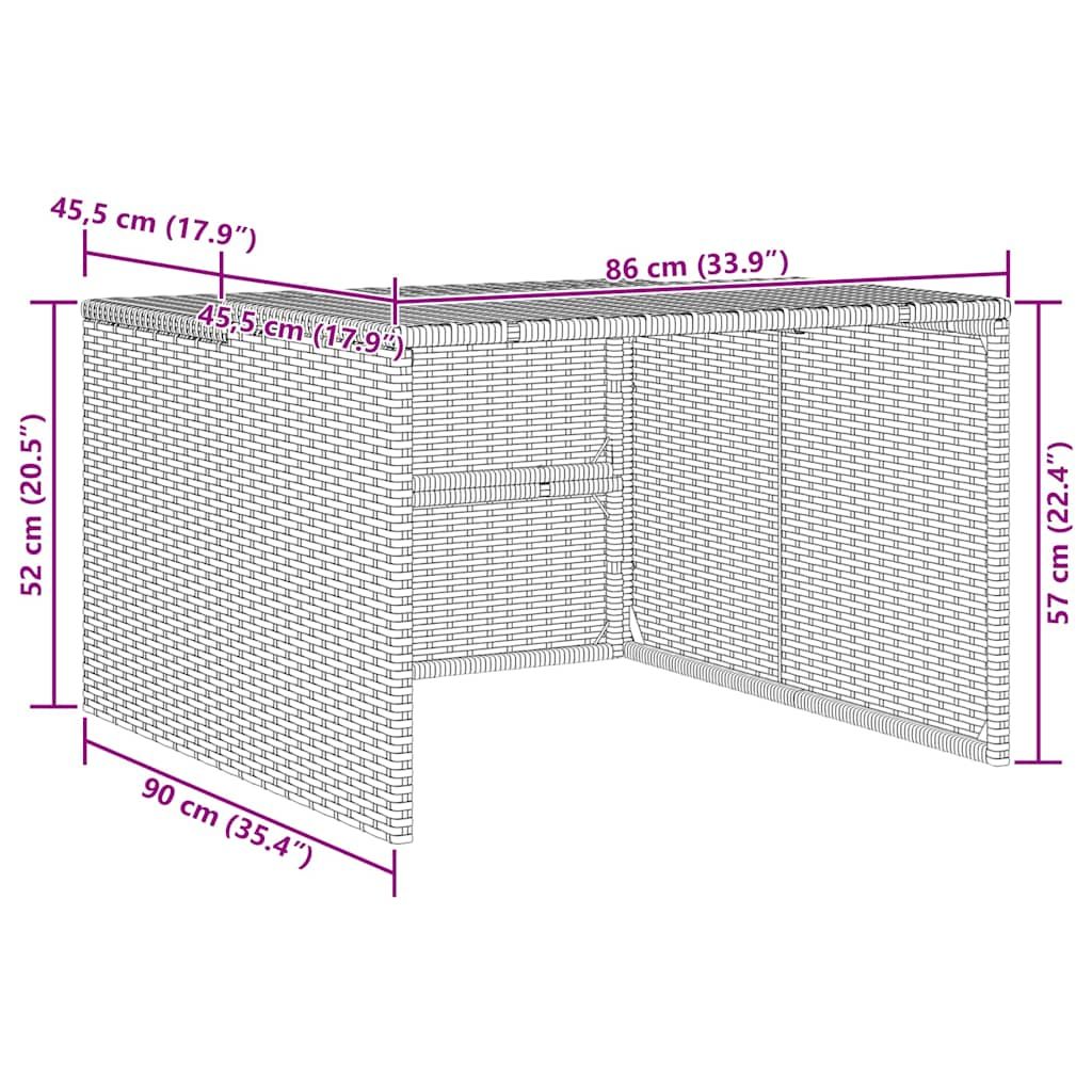 Mähroboter-Garage Beige 86x90x52/57 cm Poly Rattan