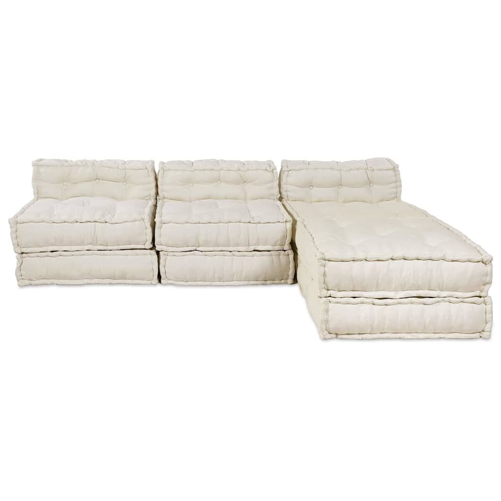 Modulare Sofagarnitur 4 pcs Creme Stoff